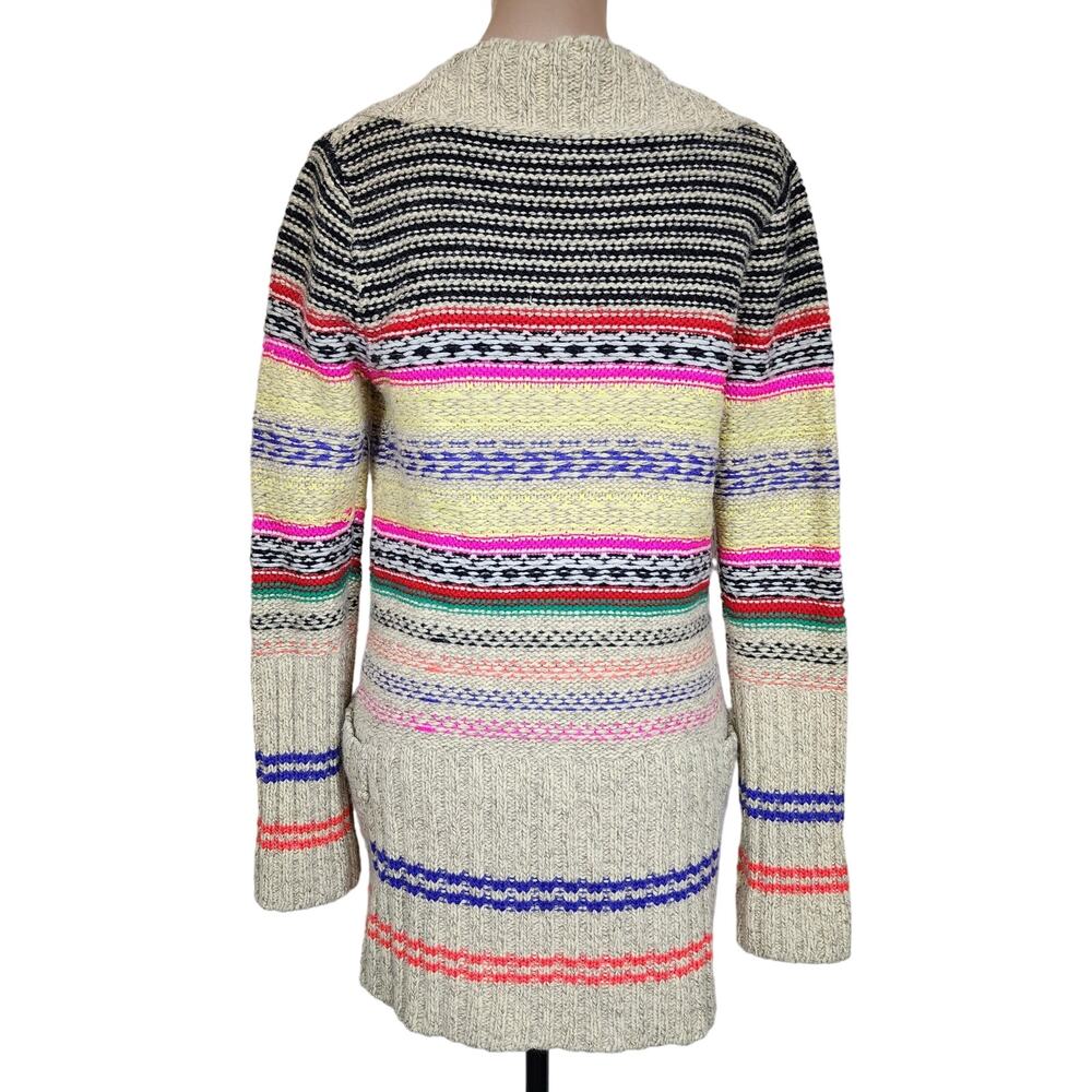 Free People Wool & Rabbit Hair Serape Small Retro Striped Cardigan Sweater - Picture 2 of 6